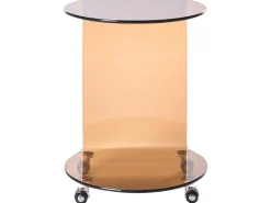 Tavolino MINTO Vetro temperato Marrone con ruote