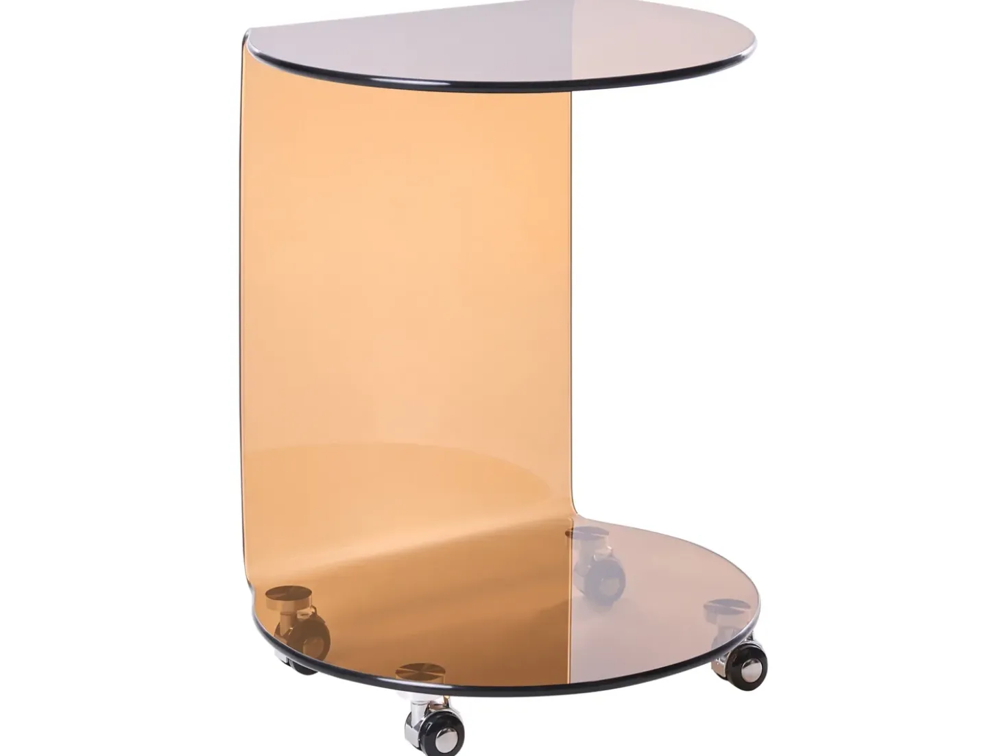 Tavolino MINTO Vetro temperato Marrone con ruote
