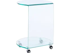 Tavolino MINTO Vetro temperato Trasparente con ruote