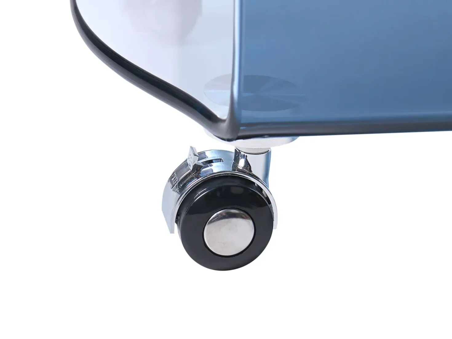 Tavolino MINTO Vetro temperato Blu con ruote
