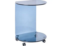 Tavolino MINTO Vetro temperato Blu con ruote