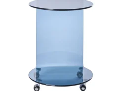 Tavolino MINTO Vetro temperato Blu con ruote
