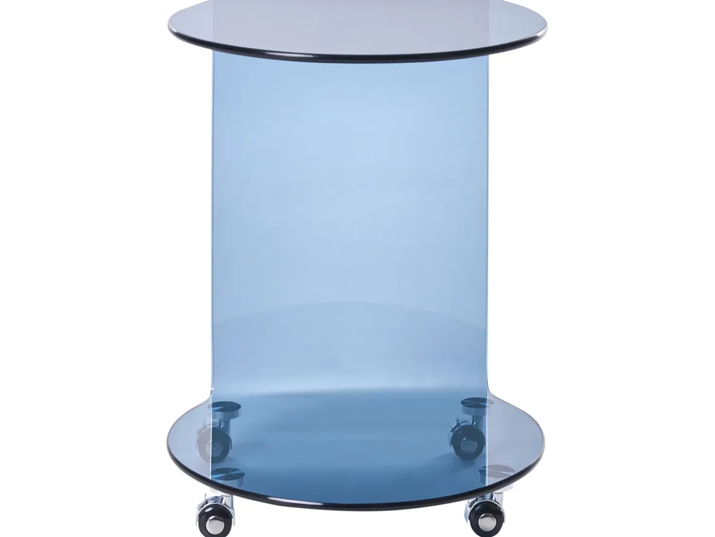 Tavolino MINTO Vetro temperato Blu con ruote