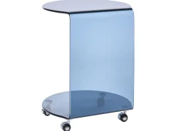 Tavolino MINTO Vetro temperato Blu con ruote