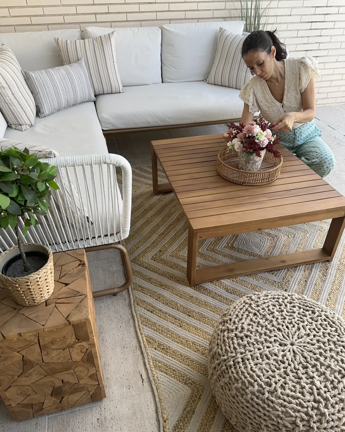 Tavolino NELSON Legno di teak Marrone
