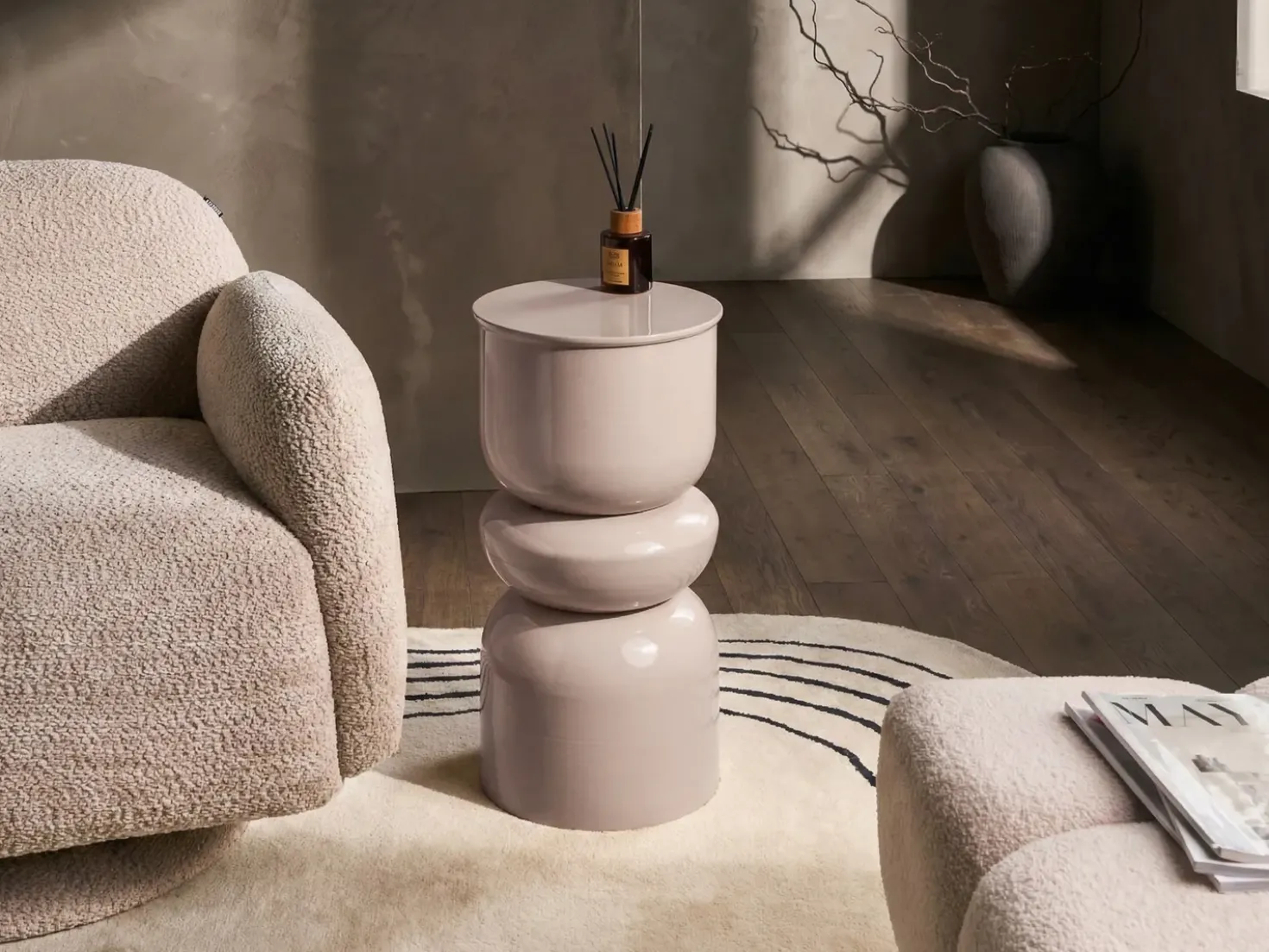 Tavolino PAGE Metallo Beige chiaro
