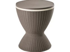 Tavolino portaghiaccio AISA 49 cm 49 cm Simil legno Marrone
