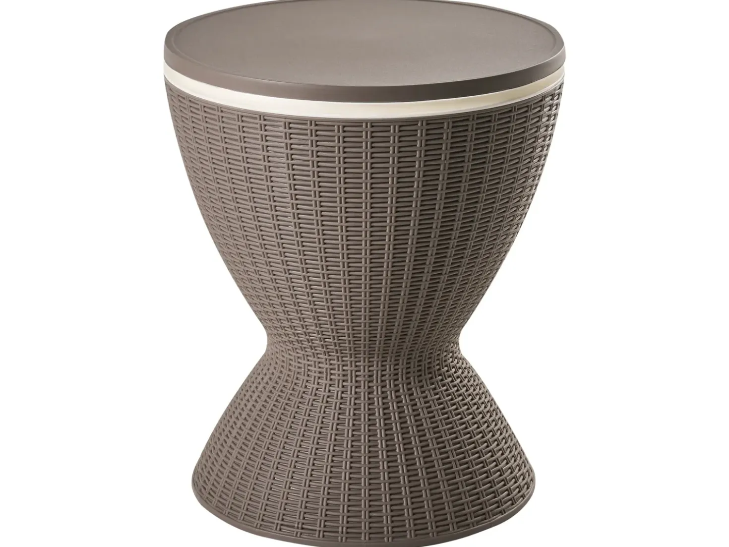 Tavolino portaghiaccio AISA 49 cm 49 cm Simil legno Marrone