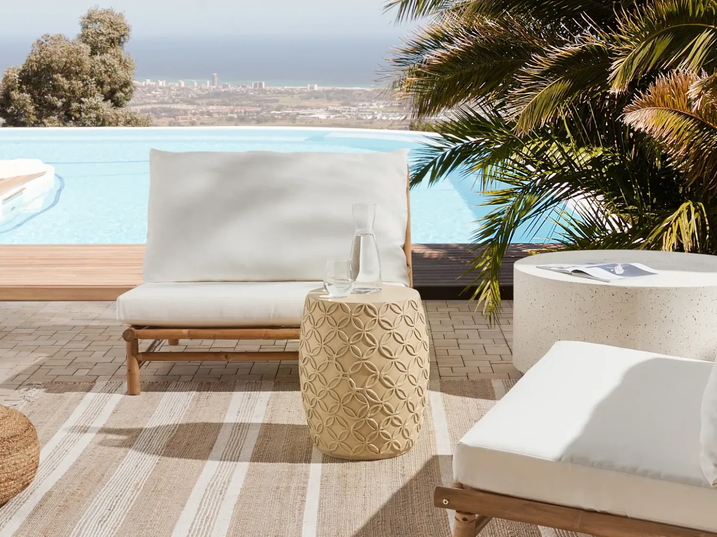 Tavolino ZOGNO 33 cm 33 cm Beige chiaro
