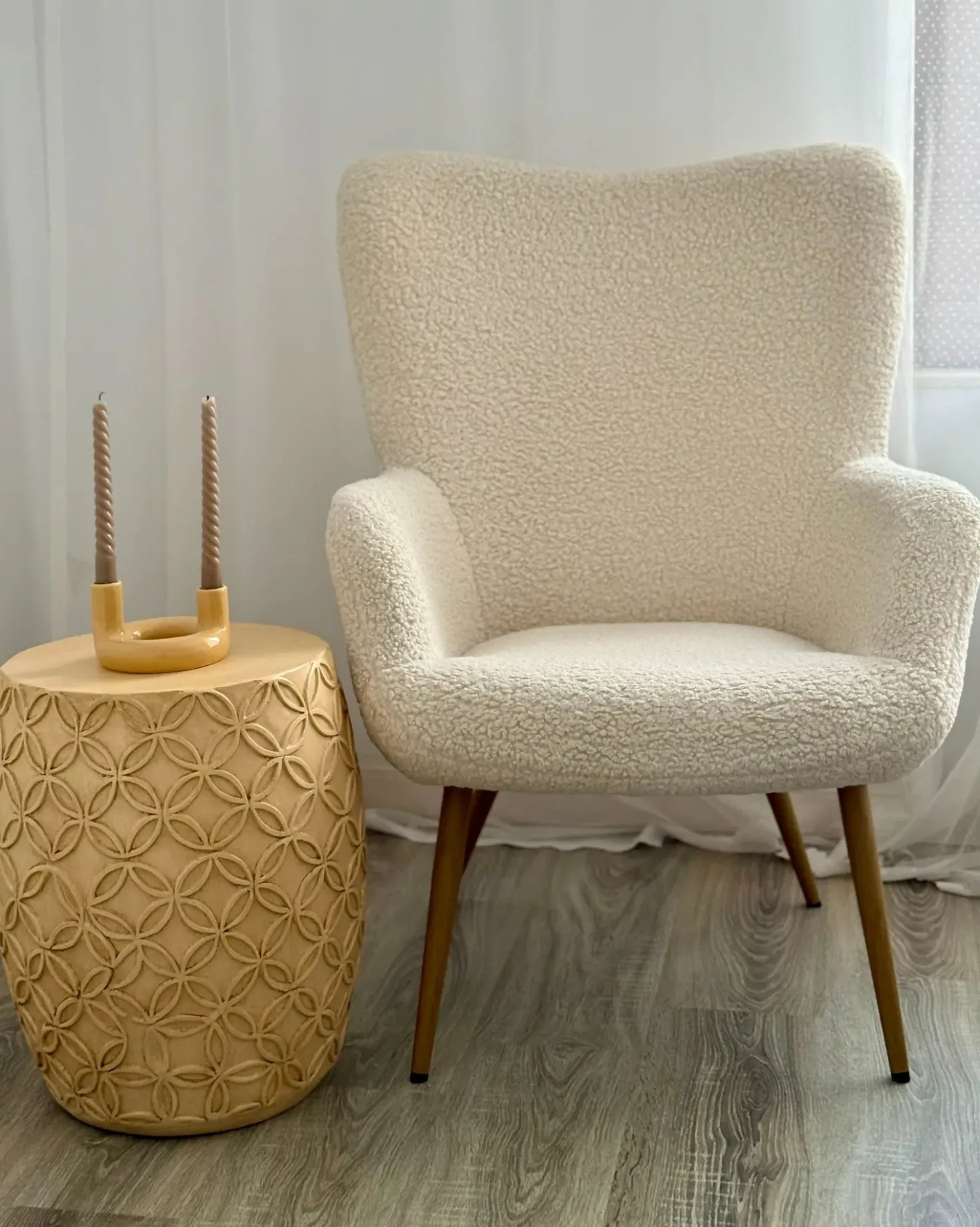 Tavolino ZOGNO 33 cm 33 cm Beige chiaro