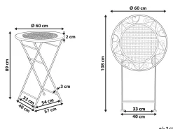 Tavolo da bar da giardino BIVIO 60 cm 60 cm Metallo Verde chiaro