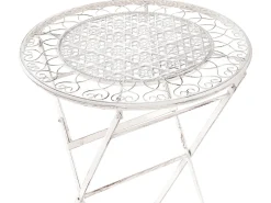 Tavolo da bar da giardino TRIESTE 60 cm 60 cm Metallo Beige chiaro