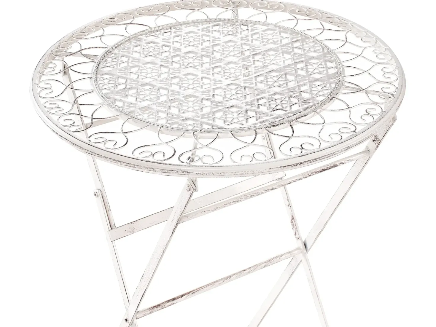 Tavolo da bar da giardino TRIESTE 60 cm 60 cm Metallo Beige chiaro