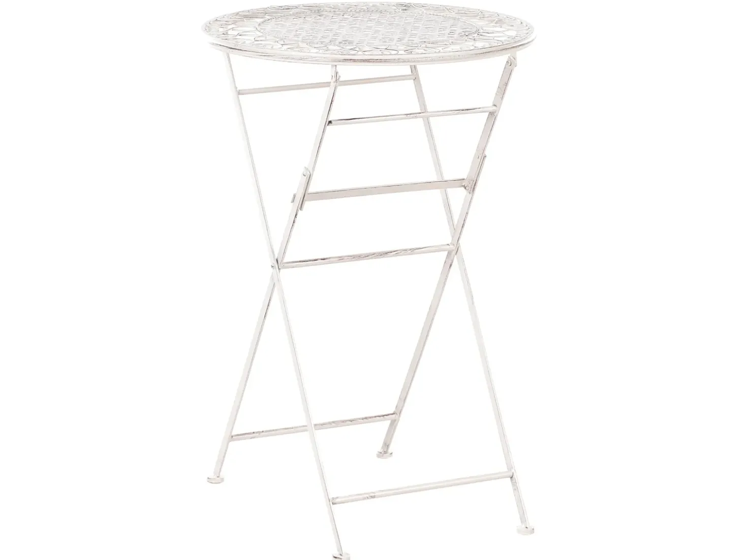 Tavolo da bar da giardino TRIESTE 60 cm 60 cm Metallo Beige chiaro