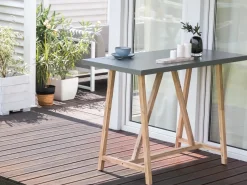 Tavolo da bar da giardino TALAMONE 140 cm 70 cm Grigio