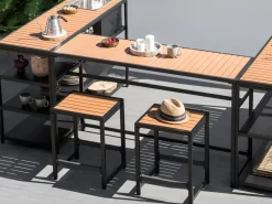 Tavolo da bar da giardino AVETRANA 150 cm 50 cm Nero