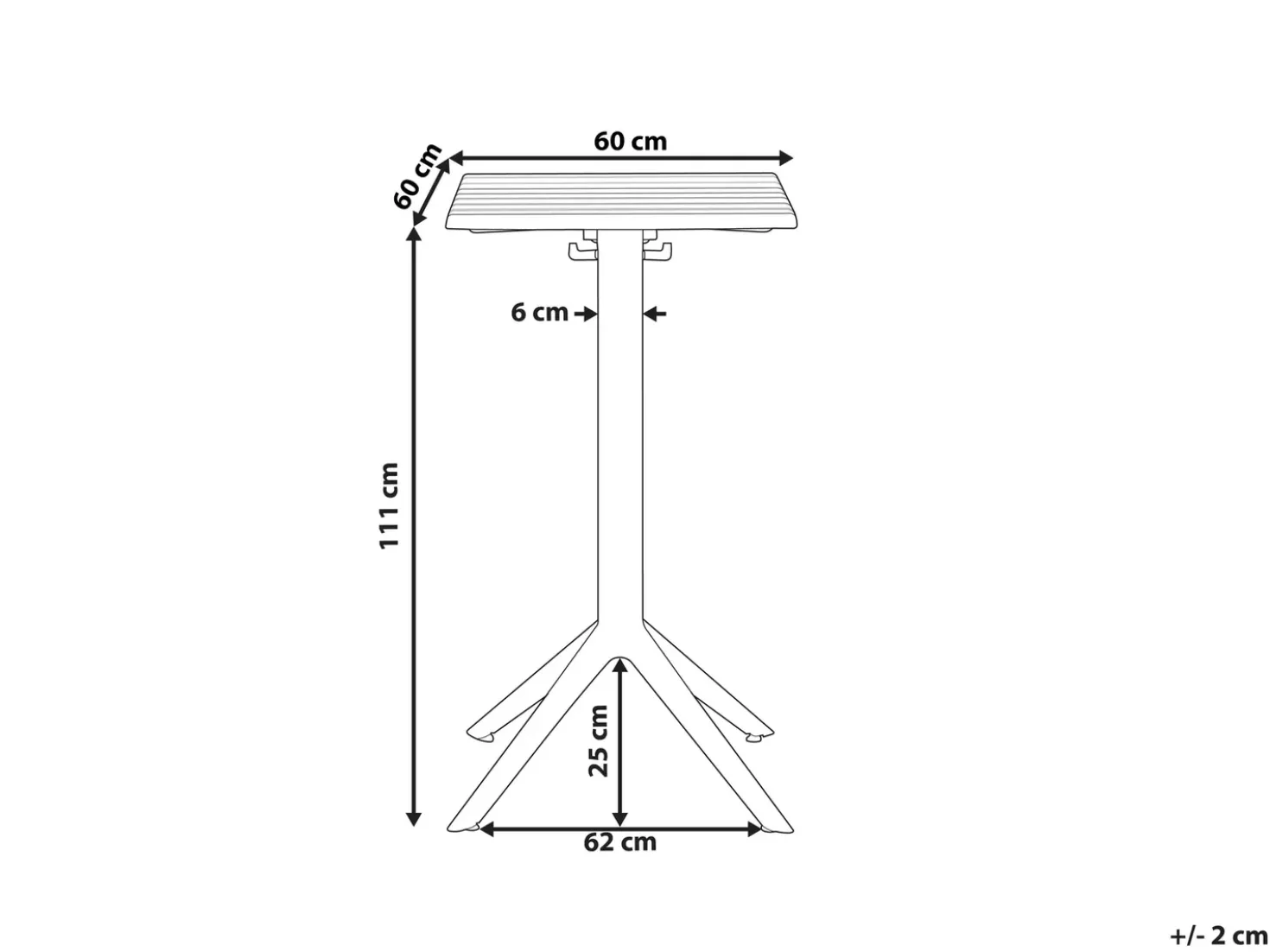 Tavolo da bar da giardino LEMNOS 60 cm 60 cm Beige