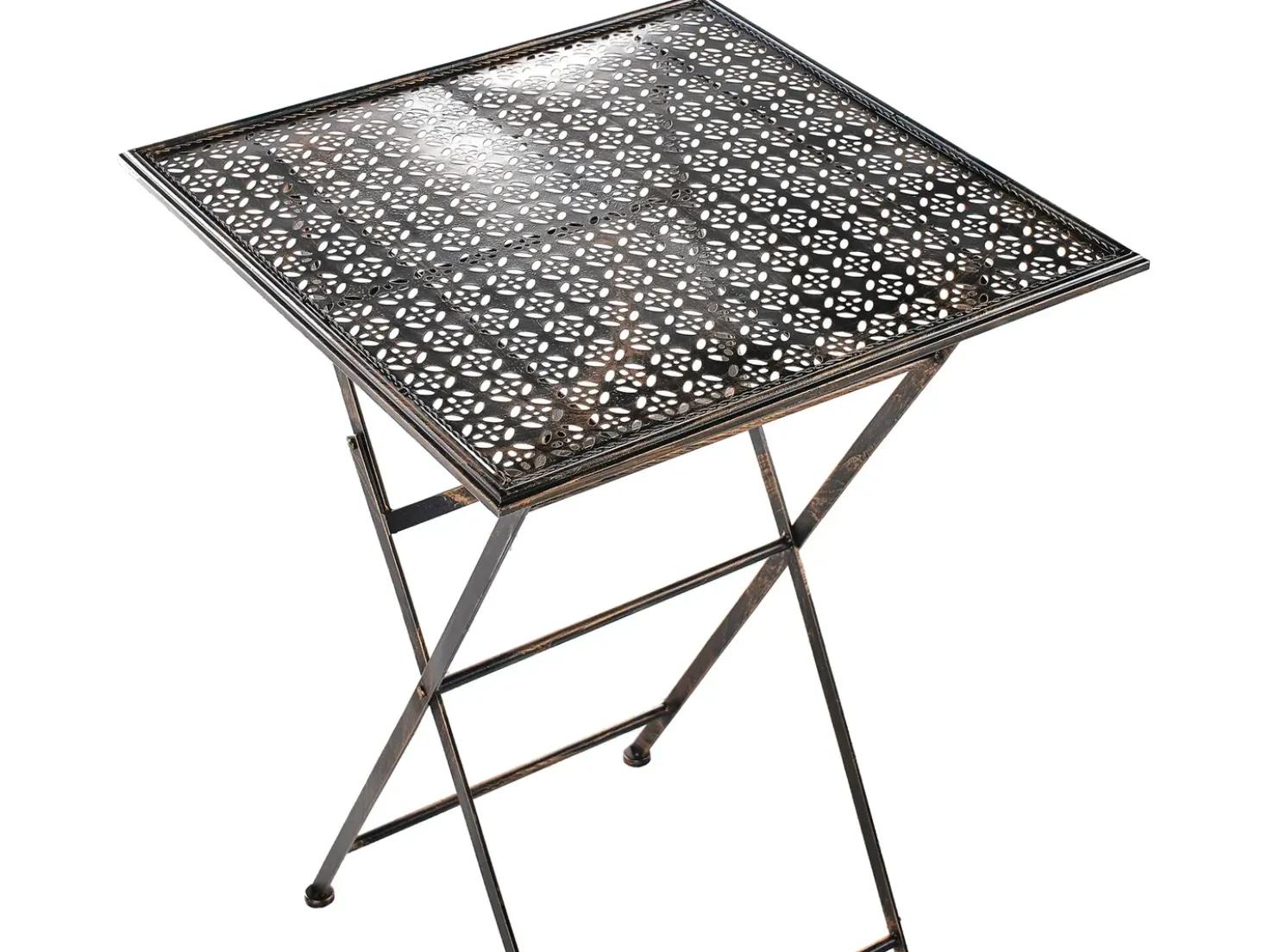 Tavolo da bar da giardino BORMIO 60 cm 60 cm Metallo Nero