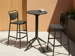 Tavolo da bar da giardino LEGRENA 60 cm 60 cm Nero