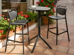 Tavolo da bar da giardino LEGRENA 60 cm 60 cm Nero