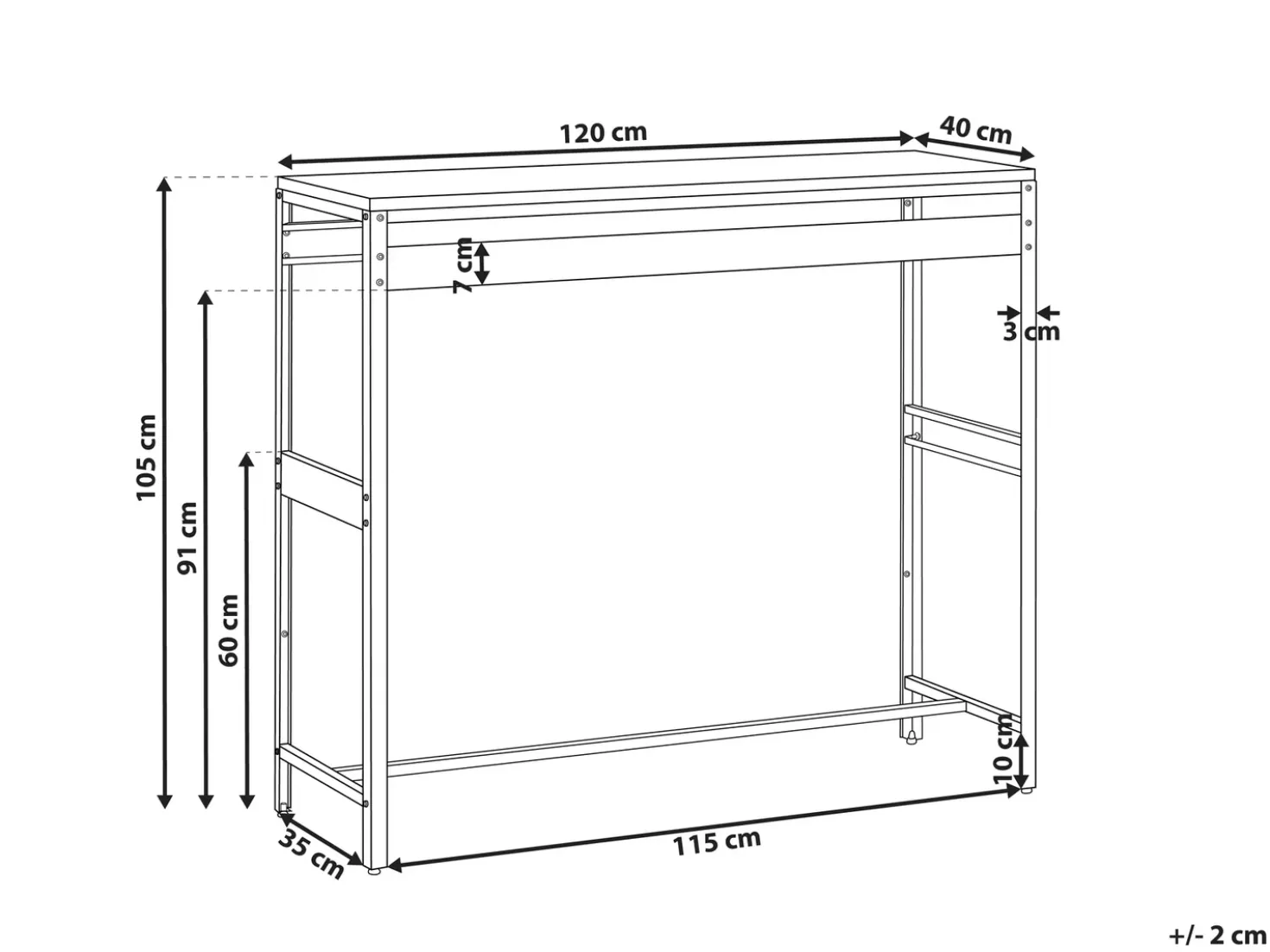 Tavolo da bar per esterni MAENZA 120 cm 40 cm Metallo Verde