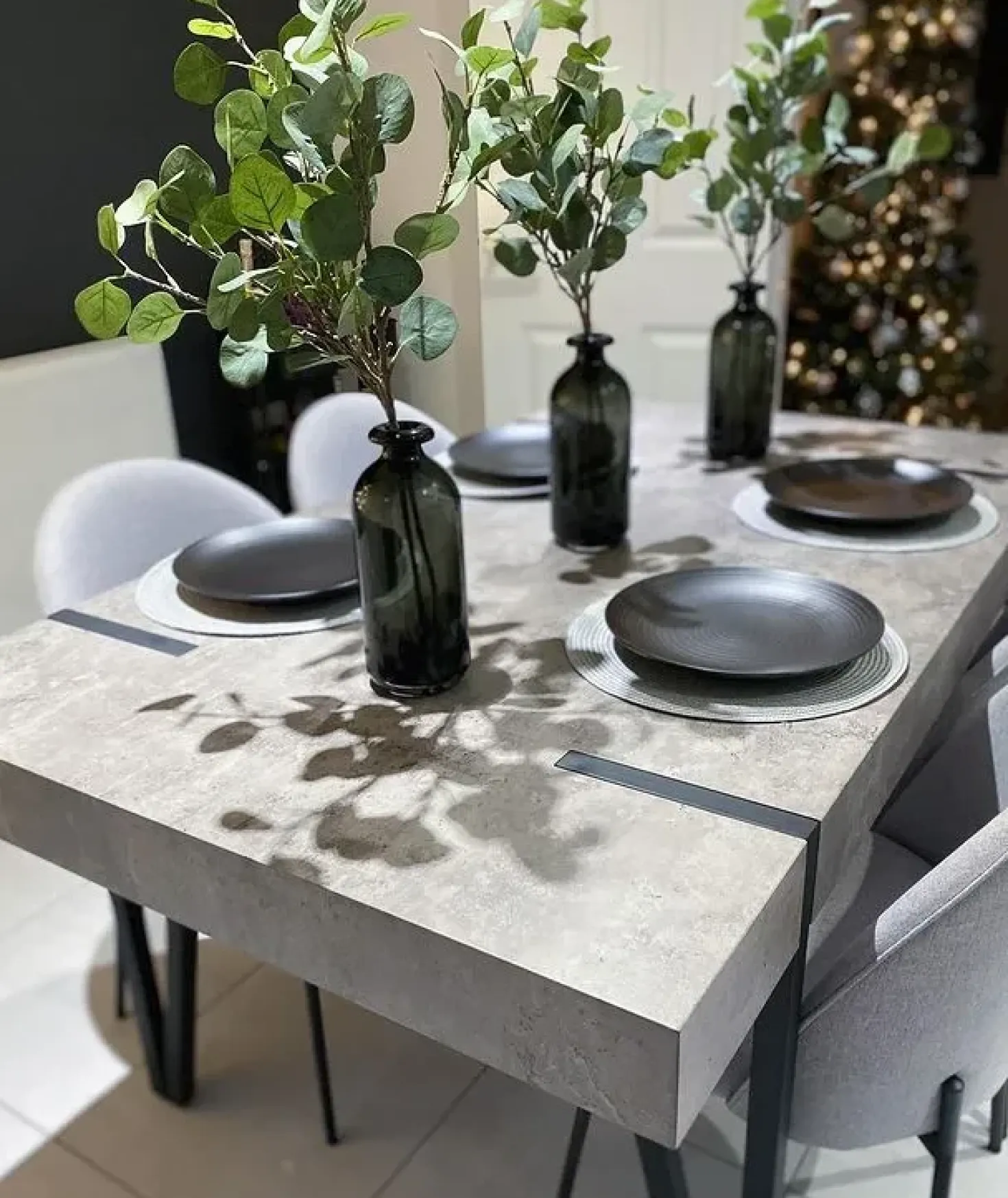 Tavolo da pranzo ADENA Grigio effetto cemento 150 cm 90 cm