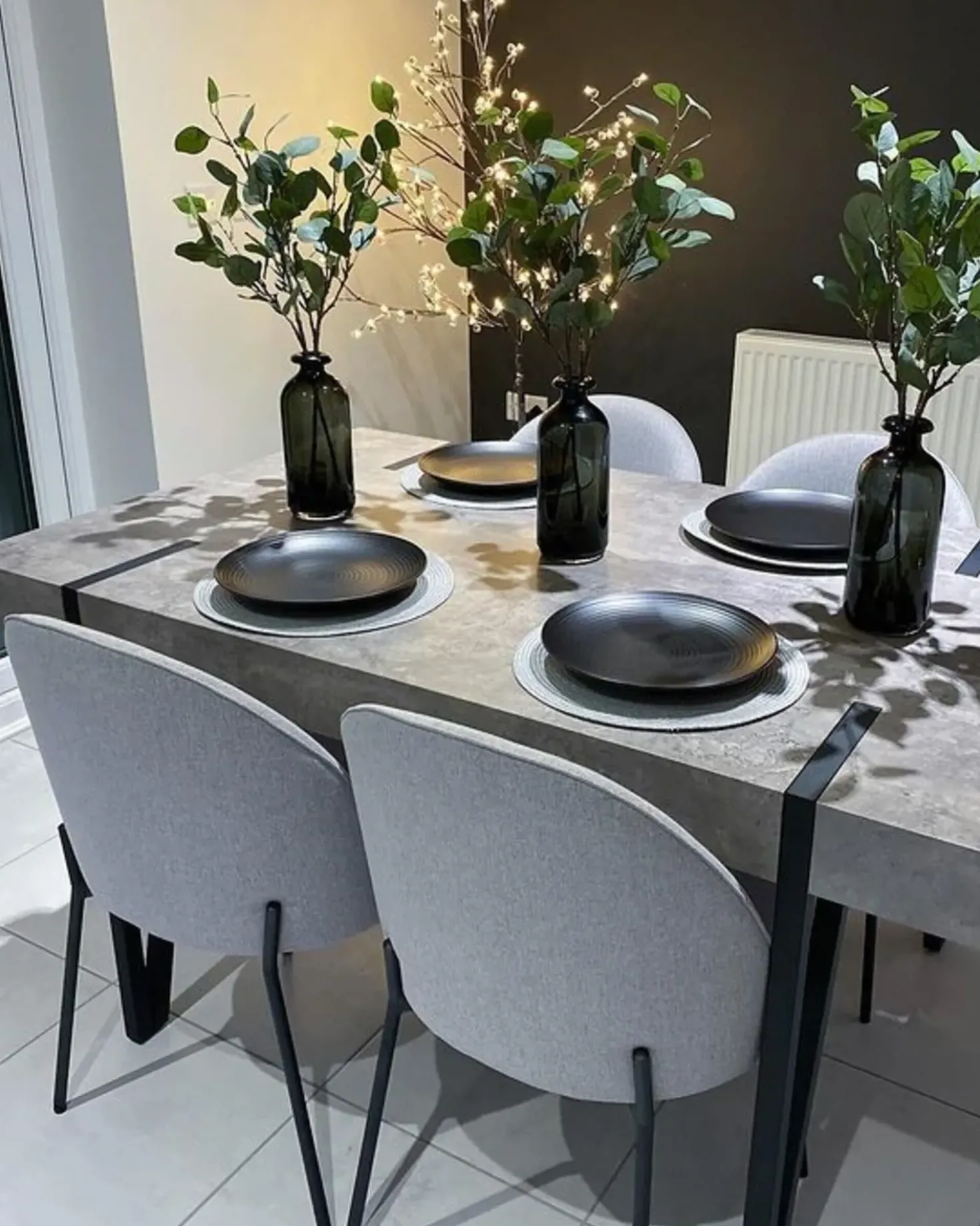 Tavolo da pranzo ADENA Grigio effetto cemento 150 cm 90 cm