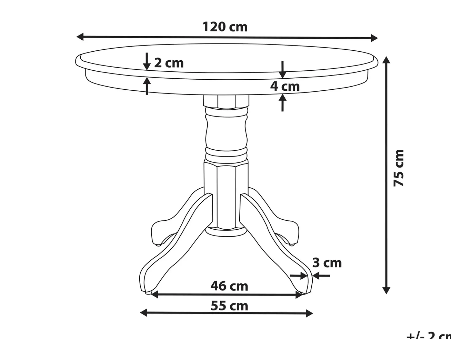 Tavolo da pranzo AKRON Nero 120 cm 120 cm