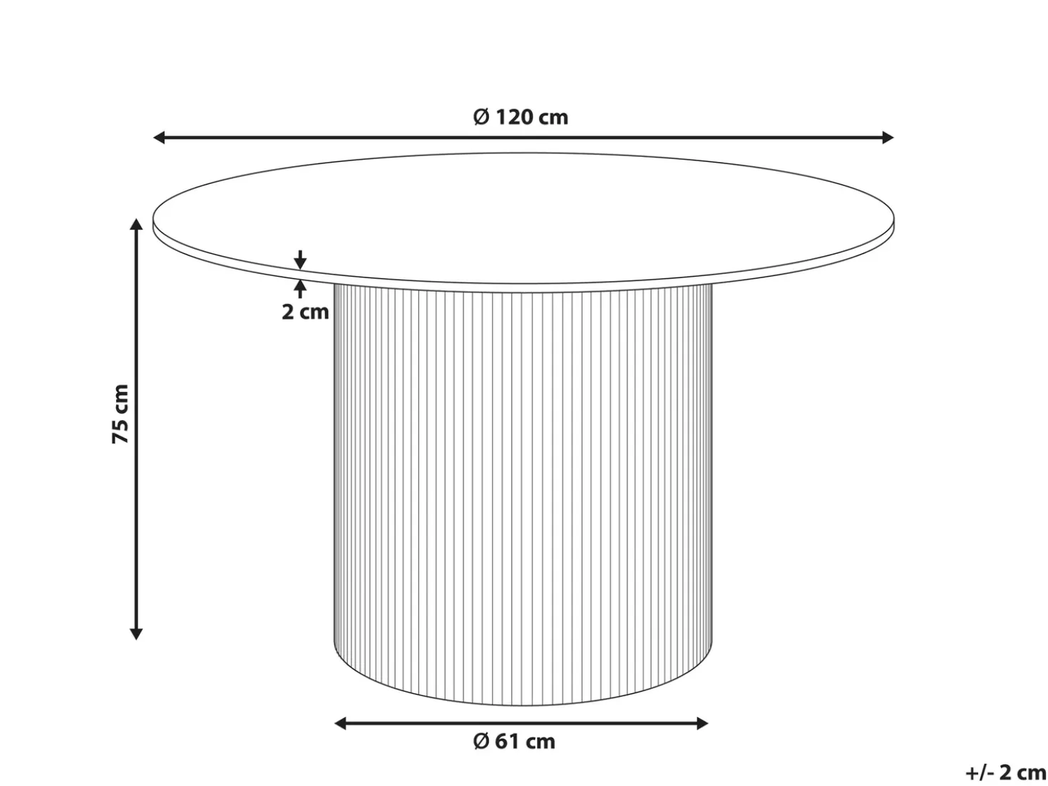 Tavolo da pranzo ALBINA Marmo bianco 120 cm 120 cm
