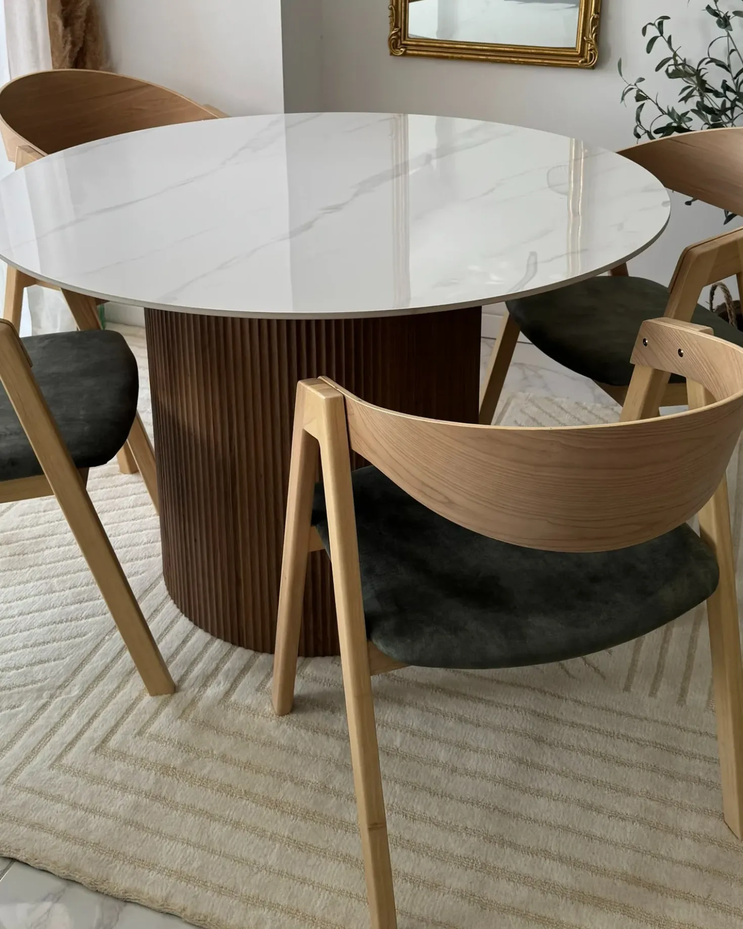 Tavolo da pranzo ALBINA Marmo bianco 120 cm 120 cm