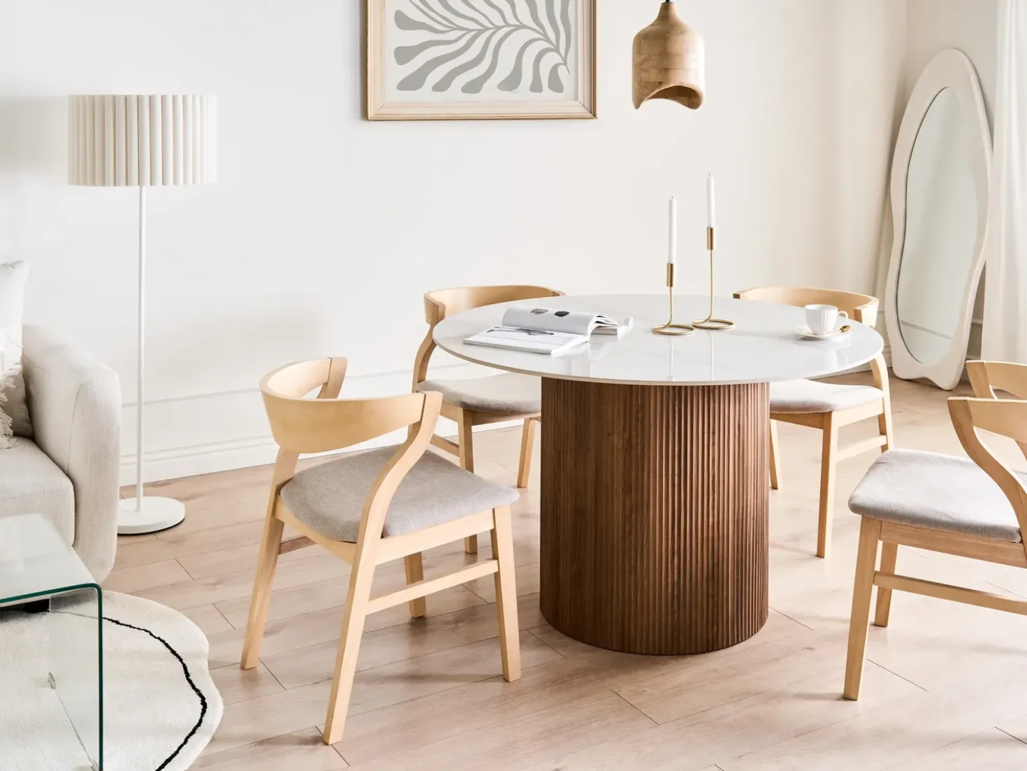 Tavolo da pranzo ALBINA Marmo bianco 120 cm 120 cm