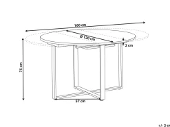Tavolo da pranzo ALEXANDRINA Marrone 120/160 cm 120 cm