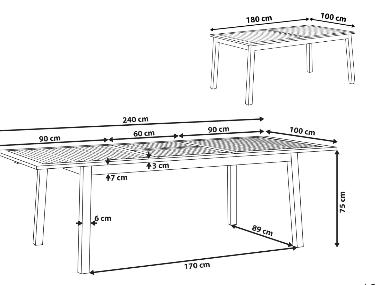 Tavolo da pranzo allungabile da giardino CESANA 180/240 cm 100 cm Legno d'acacia Marrone chiaro