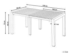Tavolo da pranzo allungabile da giardino ARDESIO 160/220 cm 90 cm Metallo Beige sabbia