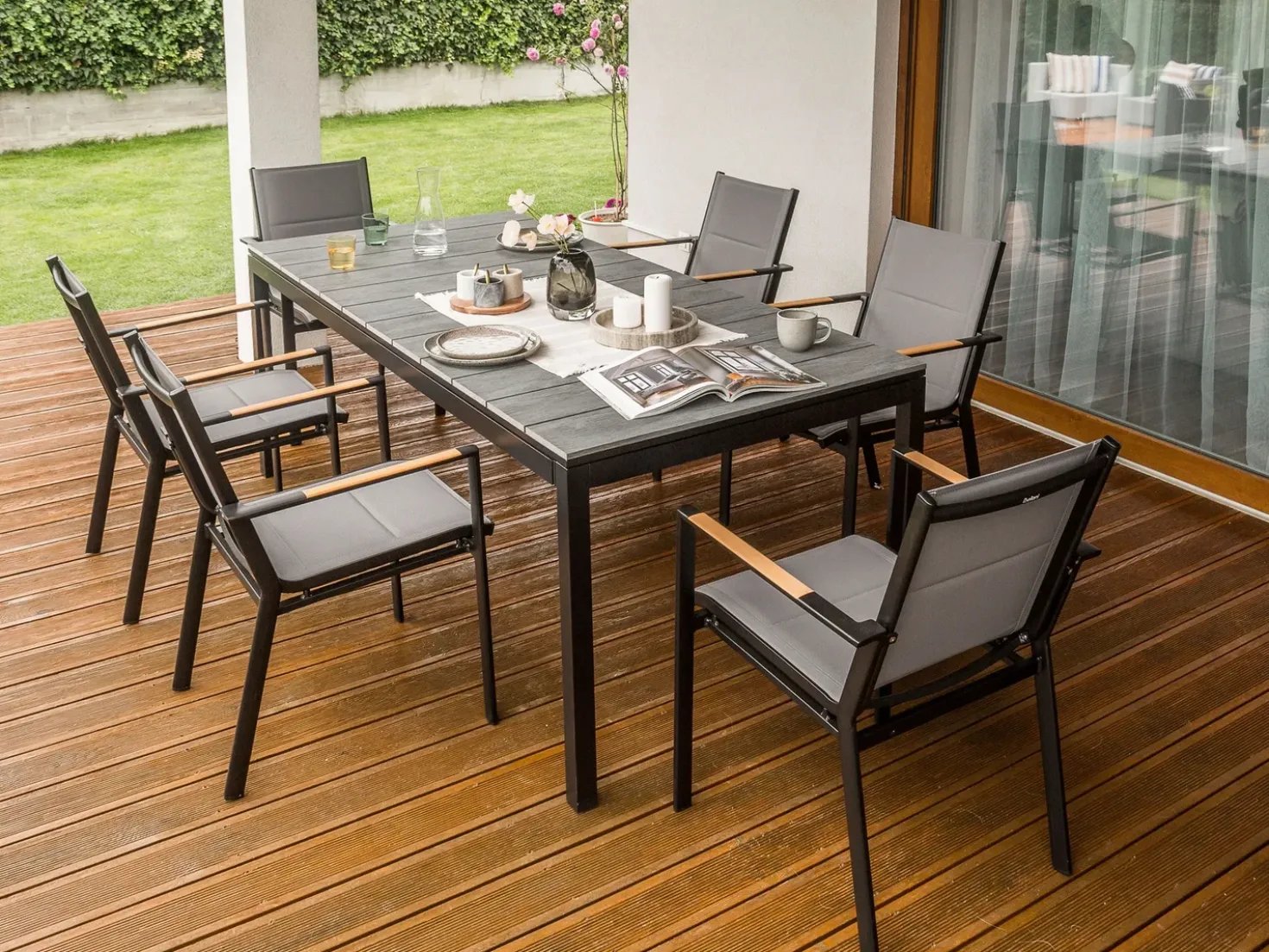 Tavolo da pranzo allungabile da giardino TOFANE 198/248 cm 90 cm Grigio