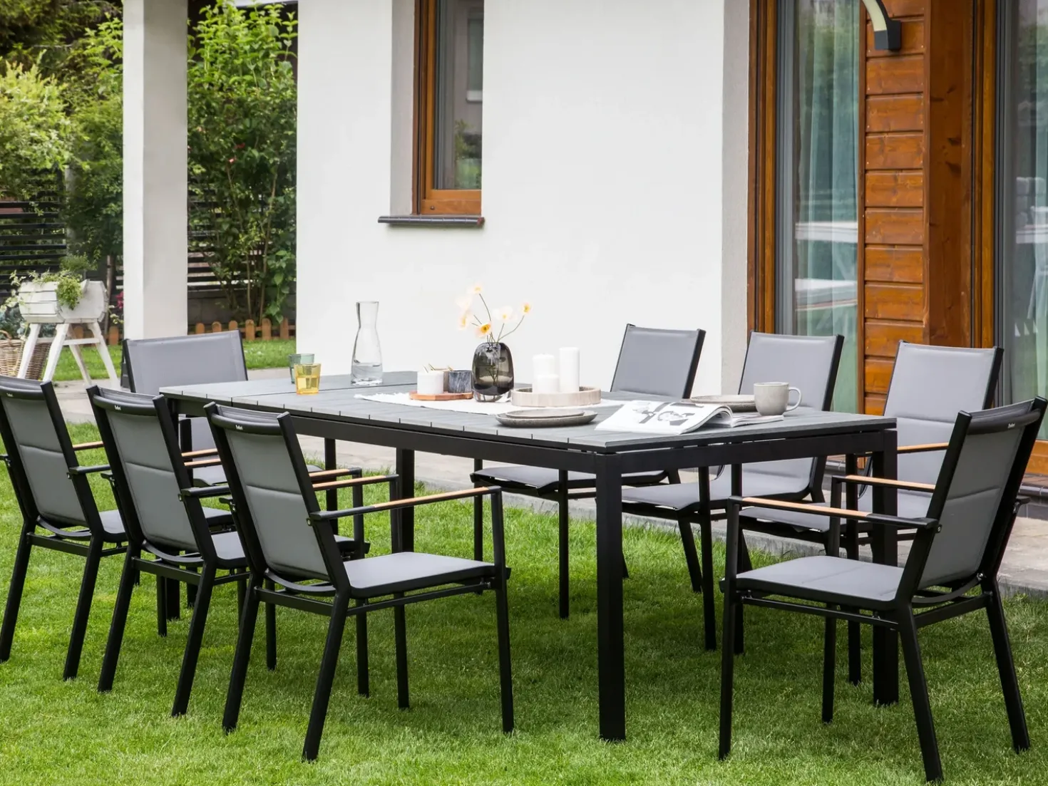 Tavolo da pranzo allungabile da giardino TOFANE 198/248 cm 90 cm Grigio