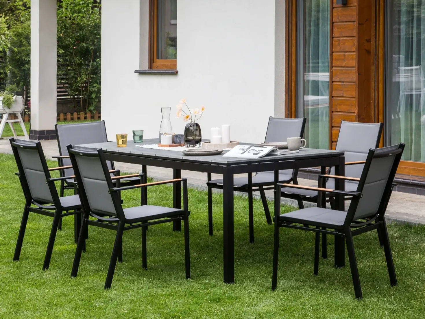 Tavolo da pranzo allungabile da giardino TOFANE 198/248 cm 90 cm Grigio