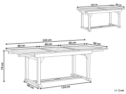 Tavolo da pranzo allungabile da giardino AMANTEA 160/220 cm 90 cm Legno d'acacia Marrone scuro