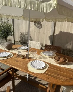 Tavolo da pranzo allungabile da giardino MAUI 160/220 cm 100 cm Legno d'acacia Marrone chiaro