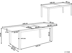 Tavolo da pranzo allungabile da giardino SKALOMA 180/240 cm 90 cm Metallo Grigio scuro