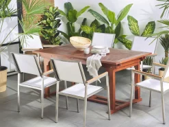 Tavolo da pranzo allungabile da giardino TOSCANA 160/220 cm 90 cm Legno d'acacia Marrone scuro