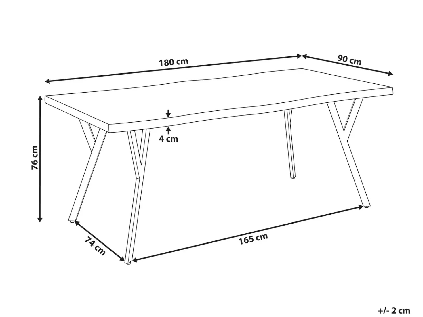 Tavolo da pranzo ALTON Marrone chiaro 180 cm 90 cm