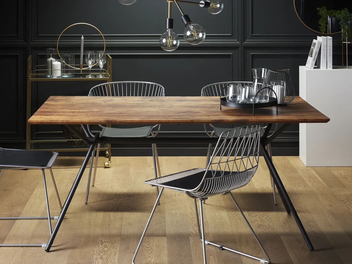 Tavolo da pranzo AMSTERDAM Marrone scuro 160 cm 90 cm
