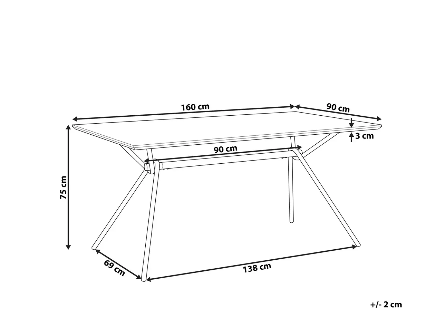 Tavolo da pranzo AMSTERDAM Marrone scuro 160 cm 90 cm