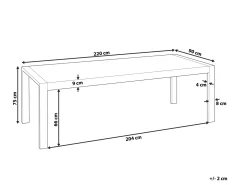 Tavolo da pranzo ARCTIC Argento 220 cm 90 cm