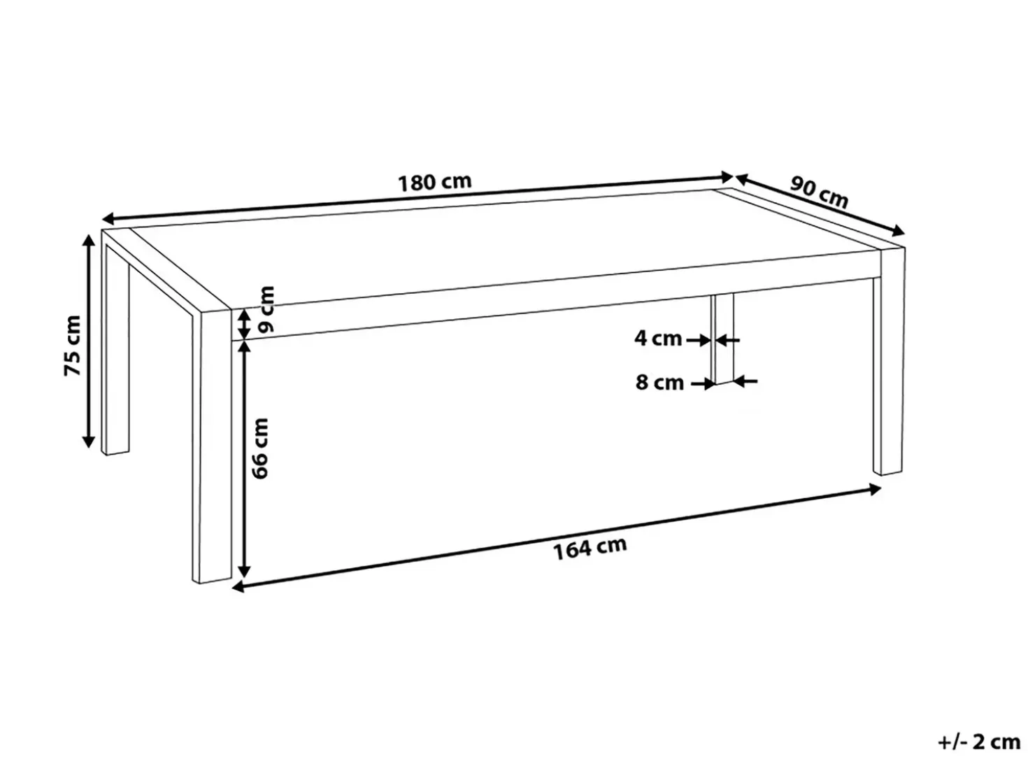 Tavolo da pranzo ARCTIC Argento 180 cm 90 cm