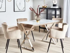 Tavolo da pranzo ATTICA Bianco 120 cm 70 cm Vetro temperato