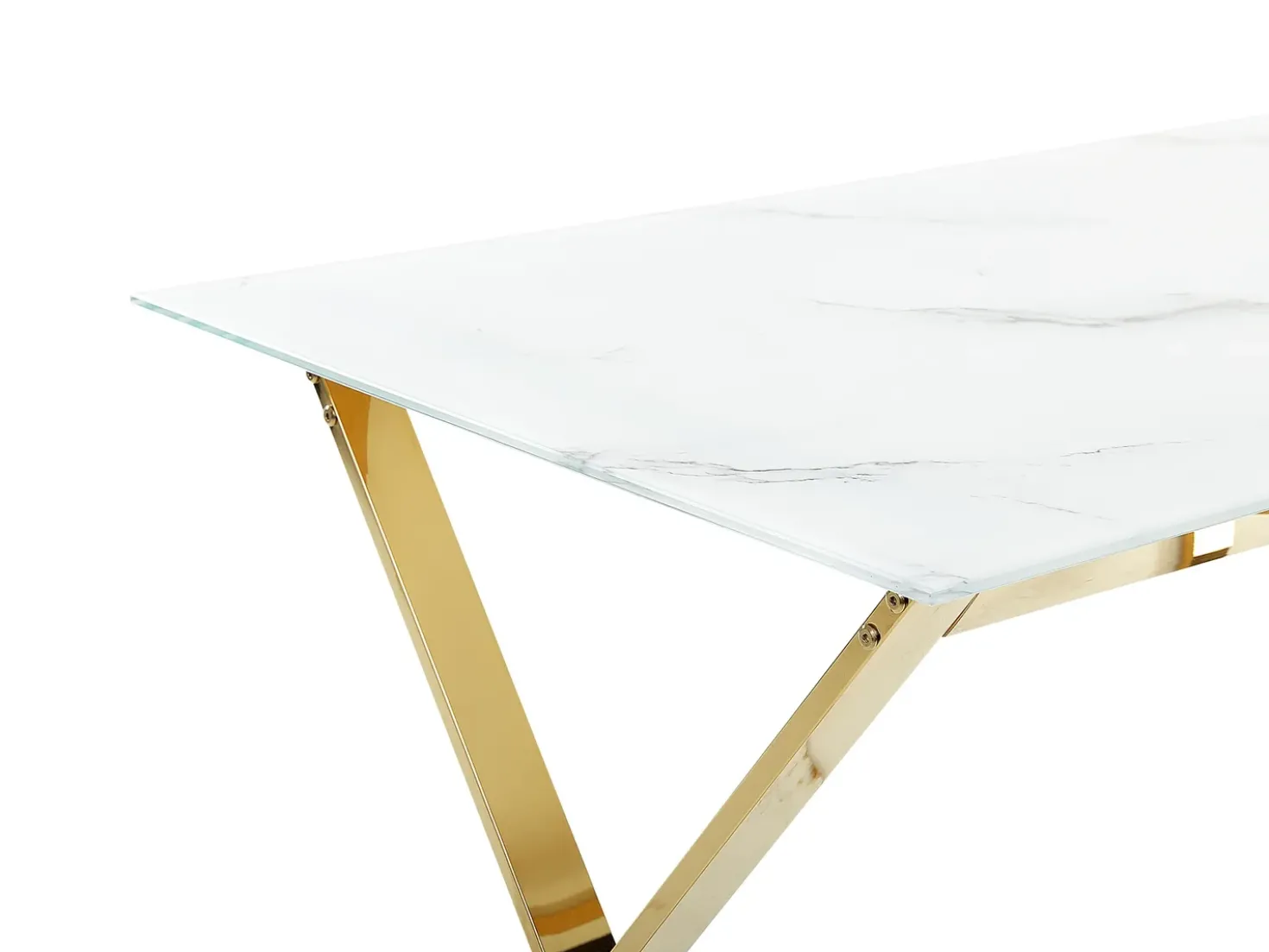 Tavolo da pranzo ATTICA Marmo/Oro 120 cm 70 cm Vetro temperato
