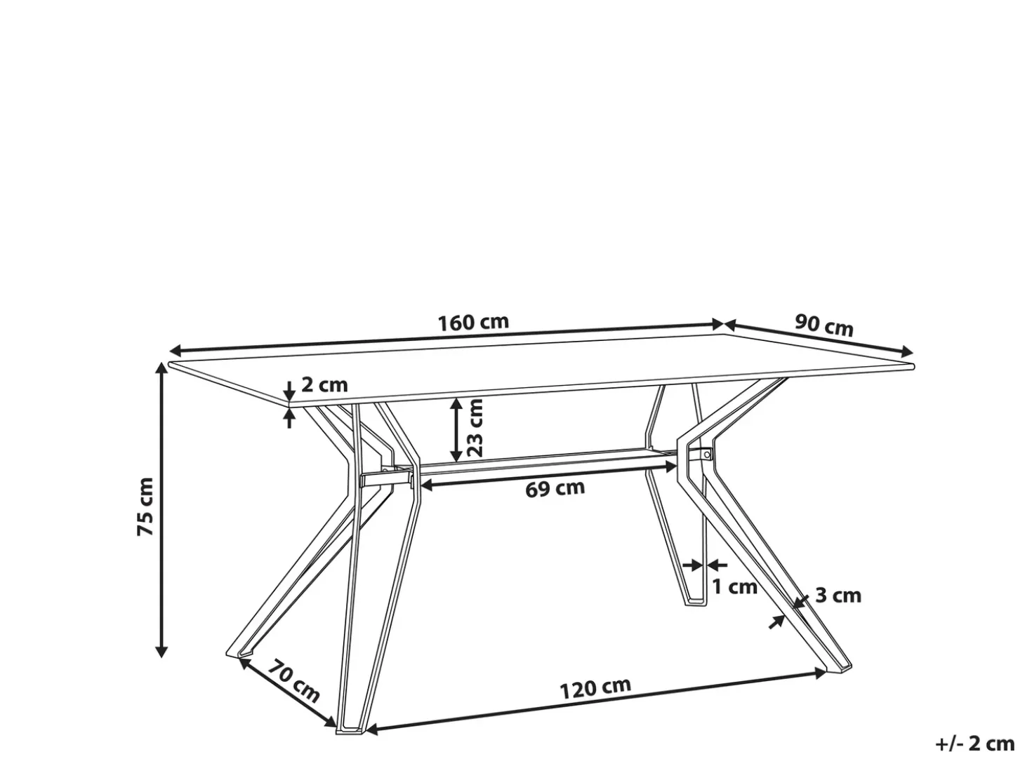 Tavolo da pranzo BALLINA Marmo bianco 160 cm 90 cm Vetro temperato