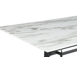 Tavolo da pranzo BALLINA Marmo bianco 160 cm 90 cm Vetro temperato